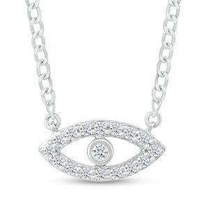 .50 Carats VS Lab Diamond Evil Eye Sterling Silver Necklace